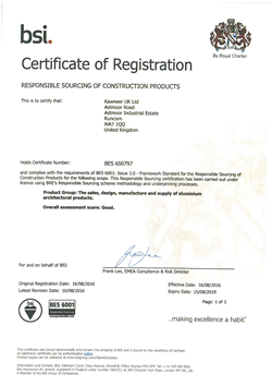 Kawneer 6001_certificate - Responsible Sourcing of Construction Products